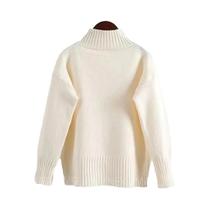 Camisola de Gola Alta de Caxemira Feminina - Pulôver Casual para Outono/Inverno