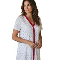 Camisola de Malha Aberta na Frente Vestido Amamentação Cirurgia