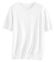 Camisola de malha SANGTREE de manga curta e gola redonda para mulheres Camisola de malha SANGTREE de manga curta e gola redonda para mulheres