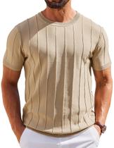 Camisola de manga curta de verão COOFANDY para homens - cáqui Camisola de manga curta de verão COOFANDY para homens - cáqui