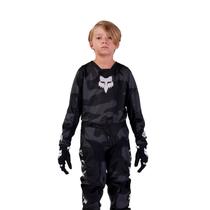 Camisola de Motocross Fox Racing Youth 180 BNKR - Preto Camuflado - Tamanho M