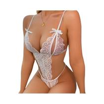 Camisola De Noite Sexy Em Renda Transparente Com Sutiã Aberto Para Mulheres