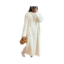 Camisola De Veludo Coral Para Mulheres, Pijamas Quentes, Roupão Longo Para Dormir, Roupão De Inverno