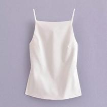 Camisola de Verão 2024 Sem Costas e Gola Quadrada - Top Sexy e Casual para Mulher