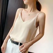 Camisola Elegante De Pérolas Sem Mangas Para Mulheres, Casual De Verão, Sexy, Sólida, Tendência