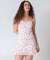 Camisola Estampa Café Babado Marisa Rosa-73028