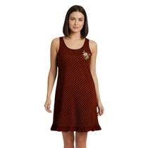 Camisola Feminina Adulto Regata Discreta Larga Estampa Poá Detalhe Babado Pijama Dormir Verão Camisola Feminina Adulto Regata Discreta Larga Estampa Poá Detalhe Babado Pijama Dormir Verão