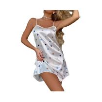 Camisola Feminina Casual Confortável com Estampa de Alface - Vestido Sexy para Dormir