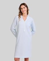 Camisola Feminina Cetim Manga Longa Azul Celeste Lohe Camisola Feminina Cetim Manga Longa Azul Celeste Lohe
