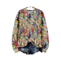 Camisola Feminina com Impressão Floral 3D - Gola Redonda e Estilo Elegante