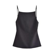 Camisola Feminina com Renda - Sem Costas, Alças Finas e Gola Quadrada - Estilo Vintage