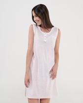 Camisola Feminina Curta Sem Mangas com Botões Bege Lohe Camisola Feminina Curta Sem Mangas com Botões Bege Lohe
