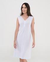 Camisola Feminina Curta Sem Mangas com Renda e Botões Azul Celeste Lohe