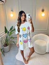 Camisola Feminina De Verão Corações Empório Do Algodão Camisola Feminina De Verão Corações Empório Do Algodão