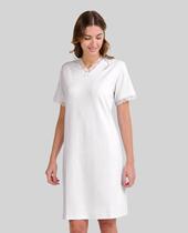 Camisola Feminina Decote V Manga Curta Cetim Marfim Lohe