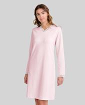 Camisola Feminina Decote V Manga Longa em Cetim Rosa Lohe