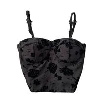 Camisola Feminina Doce Com Alças Finas E Bojo Elástico Estampada Cropped Para O Verão