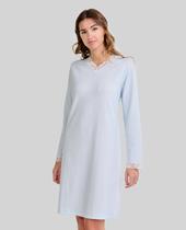 Camisola Feminina Lenceira Decote V Manga Longa Azul Celeste Lohe Camisola Feminina Lenceira Decote V Manga Longa Azul Celeste Lohe