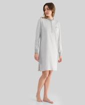 Camisola Feminina Listrada Macia com Pata de Galo Cinza Lohe Camisola Feminina Listrada Macia com Pata de Galo Cinza Lohe
