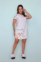 Camisola Feminina Manga Curta Algodão Dog's Camisola Feminina Manga Curta Algodão Dog's