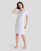 Camisola Feminina Manga Curta Confortável Azul Marinho Lohe Camisola Feminina Manga Curta Confortável Azul Marinho Lohe