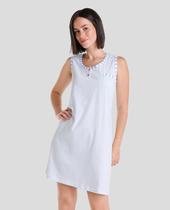 Camisola Feminina Sem Mangas com Listras Macia Azul Celeste Lohe Camisola Feminina Sem Mangas com Listras Macia Azul Celeste Lohe