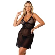 Camisola Feminina Tule Lingerie Transparente Íntimo Sexy Sensual Conforto Linha Noite