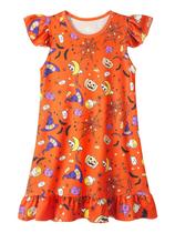 Camisola feminina WonderBabe Halloween Flutter Sleeve 3-4T Camisola feminina WonderBabe Halloween Flutter Sleeve 3-4T