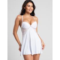Camisola IMI Lingerie Renda e Bojo com Calcinha Em Microfibra Fascine Sensual Camisola IMI Lingerie Renda e Bojo com Calcinha Em Microfibra Fascine Sensual