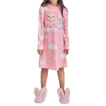 Camisola Infantil Feminina Kukiê ML Malha Comfy Ursos Rosa
