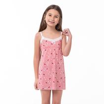 Camisola Infantil Liganete Confortável Feminina com Renda - Noite Encanto Lingerie