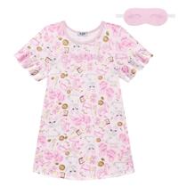 Camisola Infantil Menina Gatinha com Máscara De Sono Kukiê