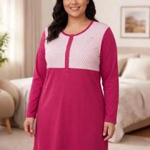 CAMISOLA INVERNO PLUS SIZE EM MOLETOM FLANELADO Nº 50 AO 54 CAMISOLA INVERNO PLUS SIZE EM MOLETOM FLANELADO Nº 50 AO 54