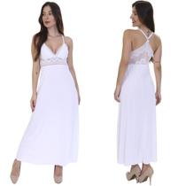 Camisola Jade Longa de Microfibra Light e Renda Feminino Camisola Jade Longa de Microfibra Light e Renda Feminino