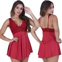 Camisola Karol de Microfibra Light e Renda Luxo Camisola Karol de Microfibra Light e Renda Luxo