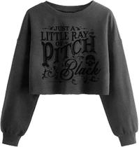 Camisola KNBUO Little Ray of Pitch preta feminina Crop S
