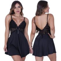 Camisola Leide sem Bojo de Microfibra Light e Renda Feminino