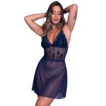 Camisola Lingerie Tule WLS Modas Renda Básica Transparente Confortavel Moda Intima Camisola Lingerie Tule WLS Modas Renda Básica Transparente Confortavel Moda Intima