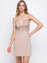 Camisola Lívia Em Microfibra E Renda