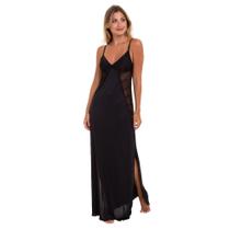 Camisola Longa Com Renda Liganete Sepie 2095 Preto