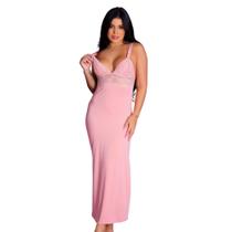 Camisola Longa de Amamentação Elegante Confortável Vestido de Dormir Prático Lingerie Maternal