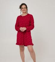 Camisola Longa Feminina Corações Ribana Evanilda Vermelho