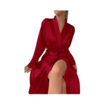 Camisola longa verão fina moda simples casa wear senhoras sexy cardigan roupão