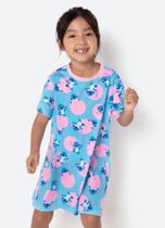 Camisola Manga Curta Algodão Menina Stitch Puket Camisola Manga Curta Algodão Menina Stitch Puket