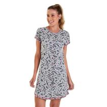 Camisola manga curta com botoes estampada Camisola manga curta com botoes estampada