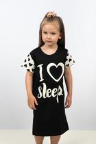 Camisola Manga Curta Feminino Infantil-I Love Sleep - Laços de Fita