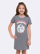 Camisola Manga Curta Infantil Mulher-Maravilha em Malha Penteada Camisola Manga Curta Infantil Mulher-Maravilha em Malha Penteada