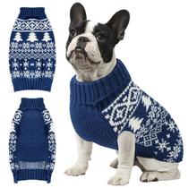 Camisola para cães AURUZA Christmas Turtleneck Blue S
