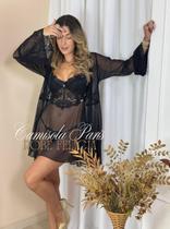 Camisola Paris em Tule e Renda Premium Camisola Paris em Tule e Renda Premium