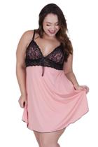 Camisola Plus Size Bicolor Lingerie Roupa de Dormir - c8 CAMISOLA SHEYLA